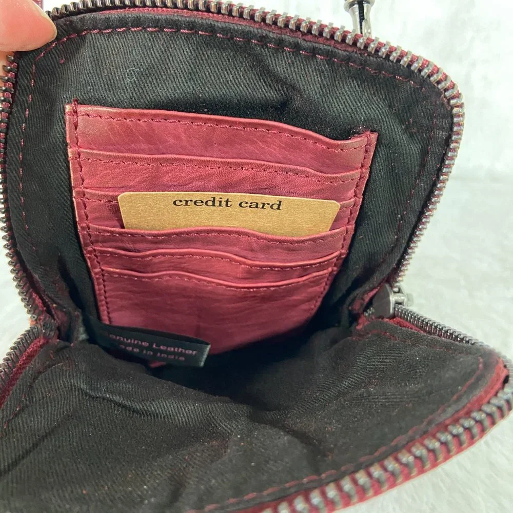HARBOUR 2nd Compact Red Leather Crossbody Bag